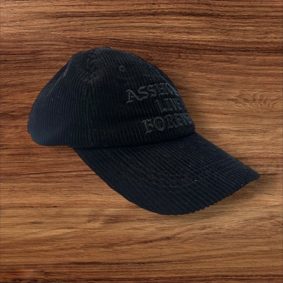 Assholes Live Forever Corduroy Hat Novelty Embroidered Slogan Cap Adjustable OS - Picture 4 of 7